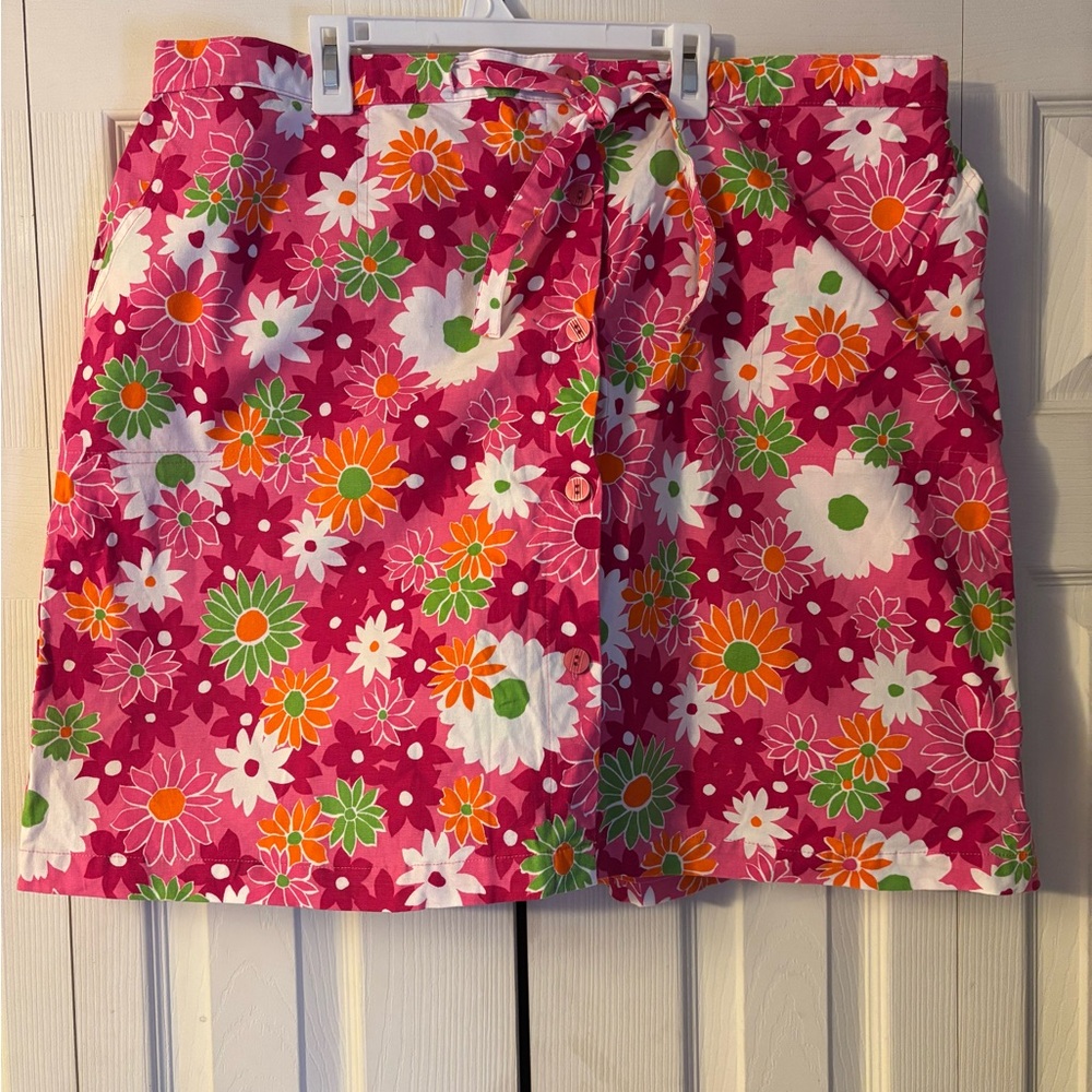 Sag Harbor Pink Floral Mini Skirt